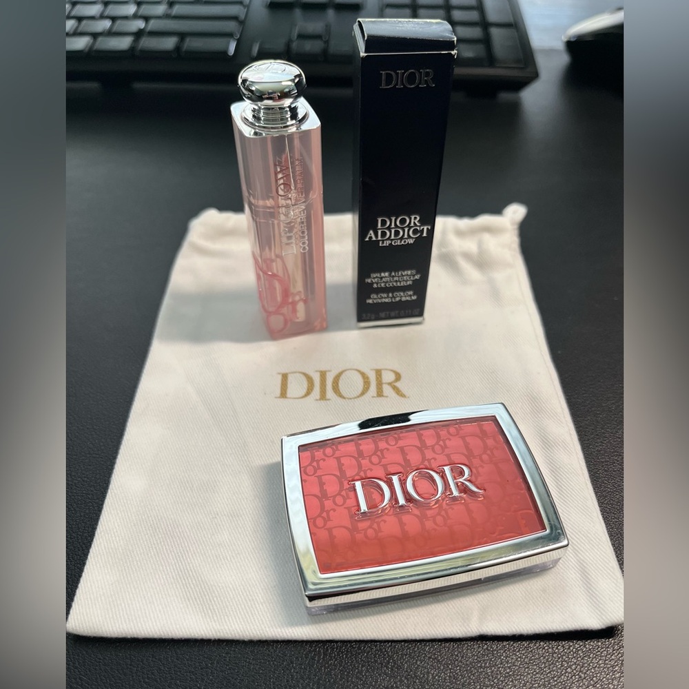 Dior Rosy Glow Blush Shade 012-Rosewood & Dior Addict Lip Glow Shade 006-Berry.